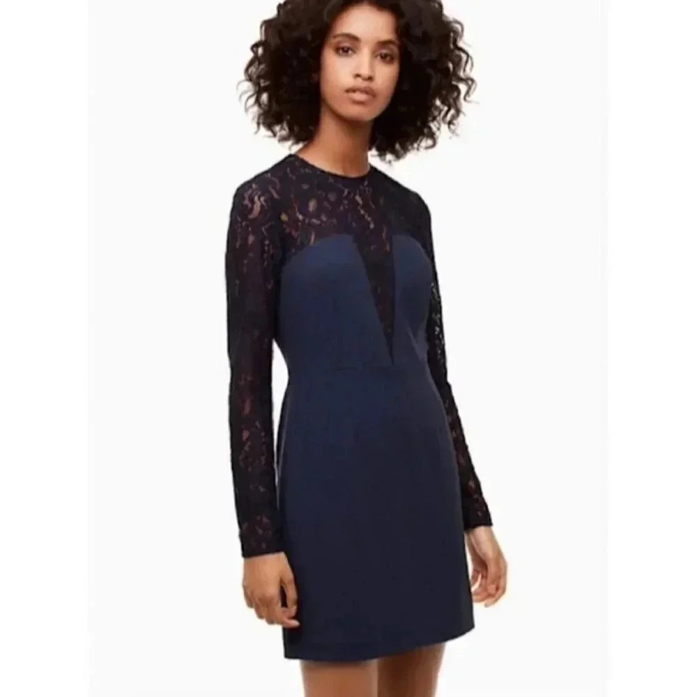 Aritzia Babaton Masaki Black Bustier Lace Mini Dress Size 2.
